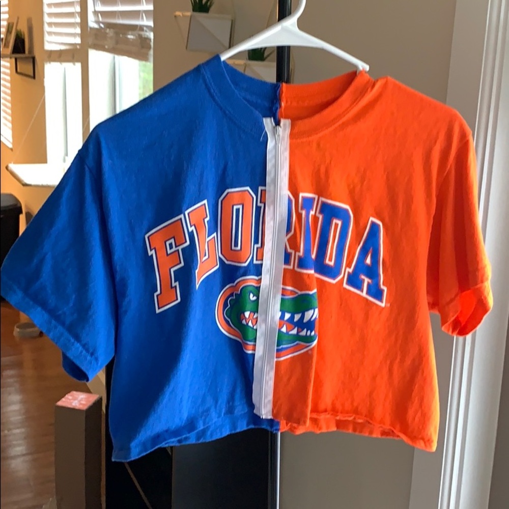 Multi color gators zip down shirt